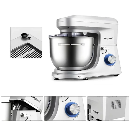 Vospeed konyhai robotgép, tésztadagasztógép, 6L, 1500W, SM-1507X, ezüst