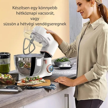 ZURIO multifunkciós robotgép 1500W teljesítménnyel, 8 literes keverőtállal, fehér, SM-1550X
