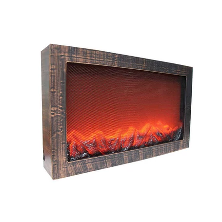 Vezeték nélküli elemes LED kandalló dekorvilágítás lánghatással, USB kábellel, 61 x 38 x 11 cm