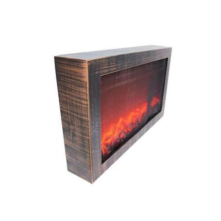 Vezeték nélküli elemes LED kandalló dekorvilágítás lánghatással, USB kábellel, 61 x 38 x 11 cm