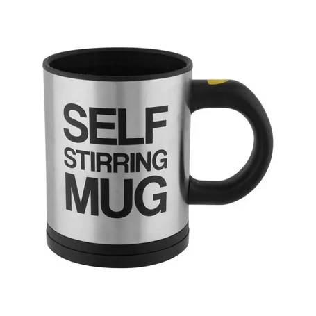 Önkeverő bögre, lusta bögre, villanymotoros keverővel, 400 ml, fekete