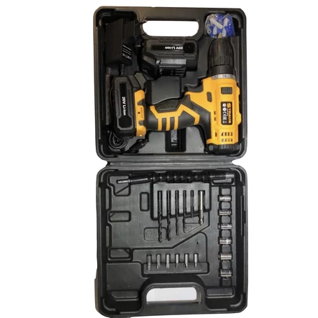 Értékcsökkent - Straus akkus fúrógép szett 2 db 20V-os Li-ion akksival + 58 db kiegészítővel ST/CD20-58L