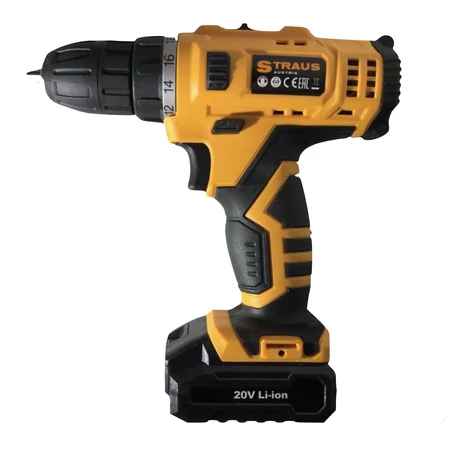 Értékcsökkent - Straus akkus fúrógép szett 2 db 20V-os Li-ion akksival + 58 db kiegészítővel ST/CD20-58L