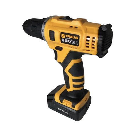 Értékcsökkent - Straus akkus fúrógép szett 2 db 20V-os Li-ion akksival + 58 db kiegészítővel ST/CD20-58L