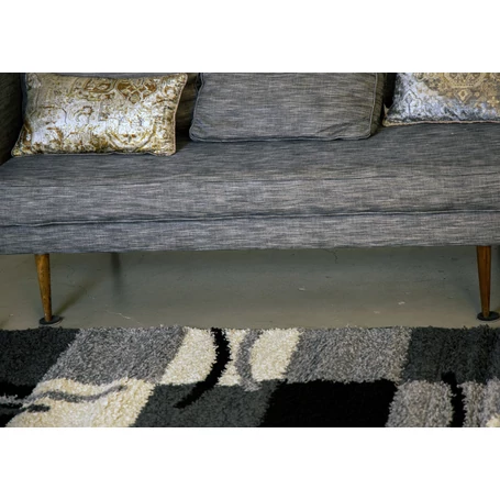 Shaggy szőnyeg, szürke kockás, Olivia, 120x170cm