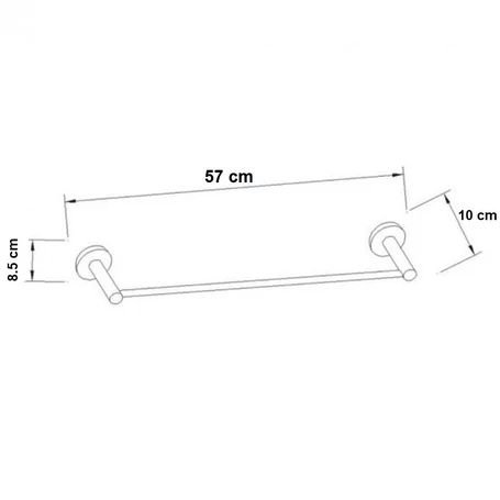 Falra szerelhető rozsdamentes törölközőtartó, 60 cm