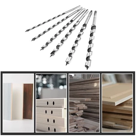 6 db-os fúrószár készlet fához, fa dobozban - 40 cm