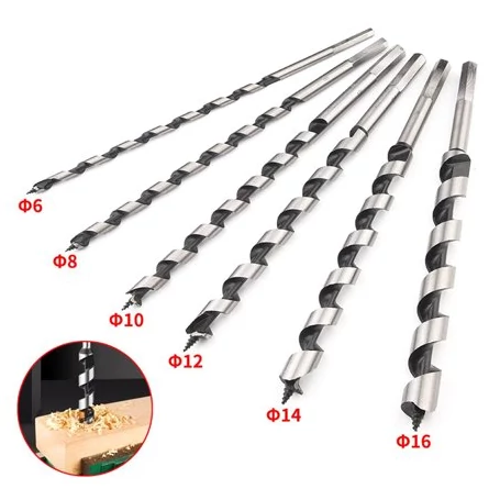 6 db-os fúrószár készlet fához, fa dobozban - 40 cm