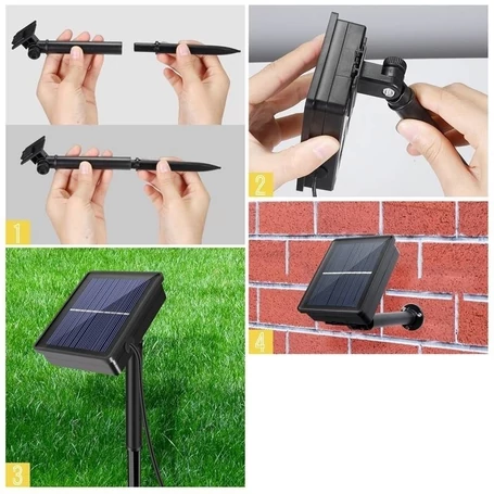 Napelemes kültéri LED szalag készlet távirányítóval, 5 méter