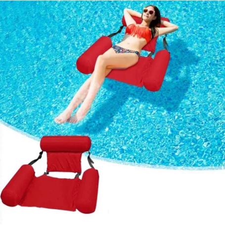 Nagyméretű, felfújható úszófotel, medence fotel - piros