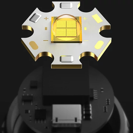 Extra fényerejű, 300W dupla P50 COB LED akkus fejlámpa biztonsági fénnyel