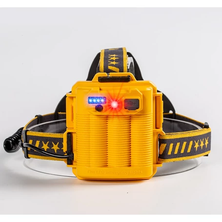 Extra fényerejű, 300W dupla P50 COB LED akkus fejlámpa biztonsági fénnyel