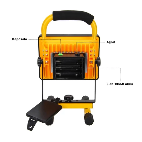 Csepp- és porálló hordozható akkumulátoros LED reflektor, 50W