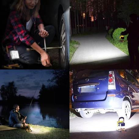 Csepp- és porálló hordozható akkumulátoros LED reflektor, 50W