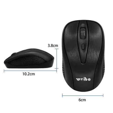 Vezeték nélküli optikai egér USB adapterrel, 1600/2400/3200 dpi, ezüst