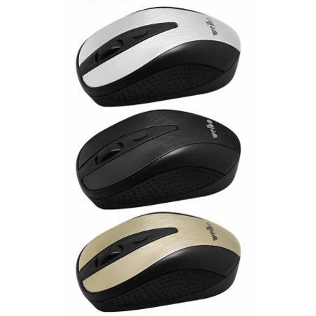 Vezeték nélküli optikai egér USB adapterrel, 1600/2400/3200 dpi, ezüst