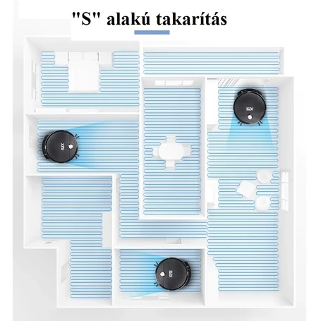 Intelligens robotporszívó és felmosó robot távirányítóval, fekete