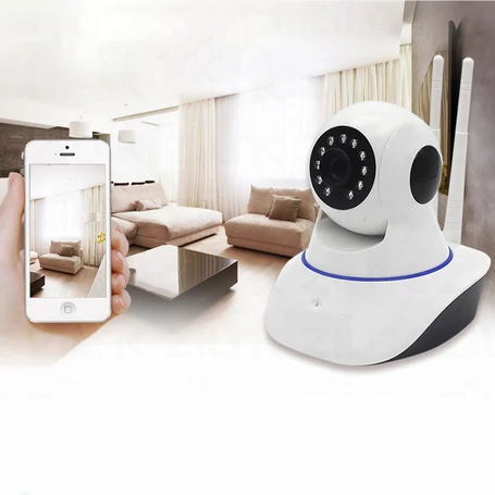 Távolról vezérelhető éjjellátó WiFi IP HD kamera forgatható és dönthető fejjel