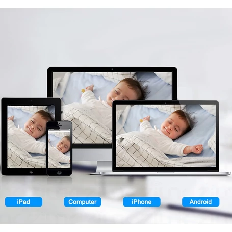 Távolról vezérelhető éjjellátó WiFi IP HD kamera forgatható és dönthető fejjel