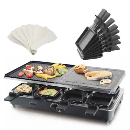 Értékcsökkent - Zurrichberg 8 személyes raclette sütő, grillező gránitkő sütőlappal
