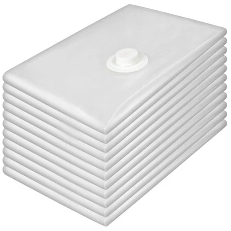 Vákuumzsák készlet ágyneműk és ruhák tárolására, 10 db 50×70 cm-es vákuumzsákkal, kézi légszivattyúval
