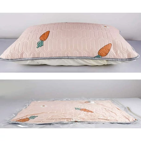 Vákuumzsák készlet ágyneműk és ruhák tárolására, 10 db 50×70 cm-es vákuumzsákkal, kézi légszivattyúval