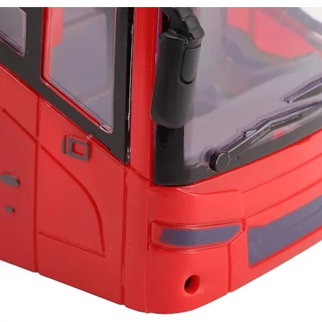 Négy csatornás, távirányítós modell autóbusz, fényhatásokkal, 1:30 arány, QL337, piros