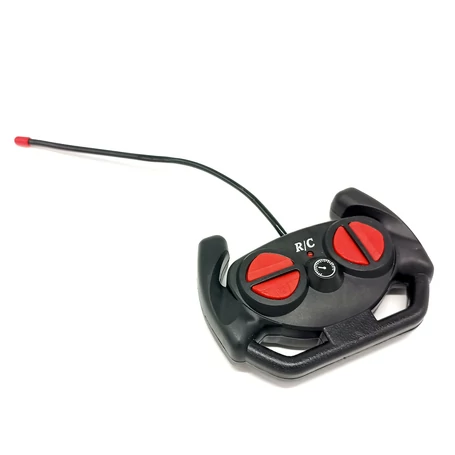 Négy csatornás, rádiótávirányítós modell rallyautó, 1:16 arány, akkumulátoros, fényhatással, piros színben