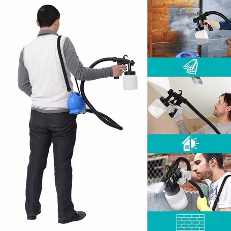 Professzionális, hordozható elektromos festékszóró, 650W, 800 ml, kék