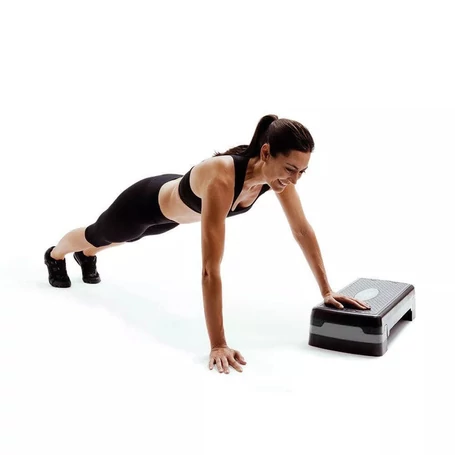 Step pad állítható magassággal, 120 kg teherbírás, csúszásgátlós, fekete