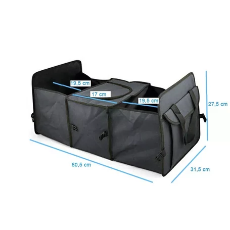 Többrekeszes tároló csomagtartóba hőtartó rekesszel, fekete