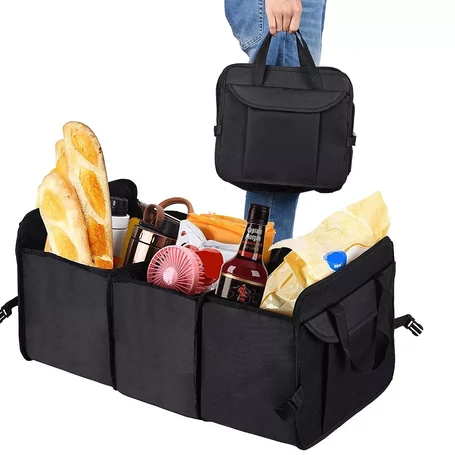 Többrekeszes tároló csomagtartóba hőtartó rekesszel, fekete