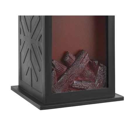 Kandalló hatású LED lámpás, beépített fa és égő láng dekorációval