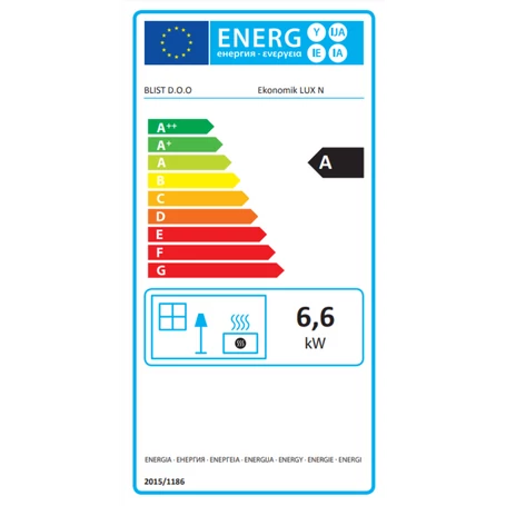 Ekonomik Lux szabadon álló öntöttvas ajtós kandalló 6,5 kW