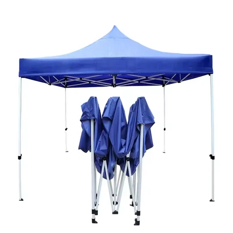 Összecsukható, könnyített fémvázas, kerti pavilon, sörsátor ponyvával, 3x3 m méretben, kék