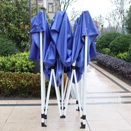 Összecsukható, könnyített fémvázas, kerti pavilon, sörsátor ponyvával, 3x3 m méretben, kék