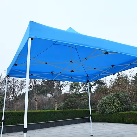 Összecsukható, könnyített fémvázas, kerti pavilon, sörsátor ponyvával, 3x3 m méretben, kék