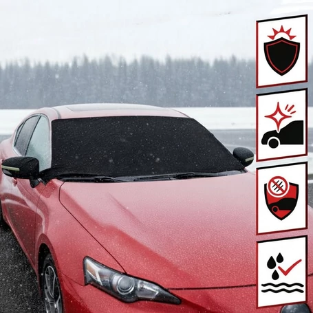 Univerzális strapabíró szélvédőtakaró autóhoz, fagyálló, vízálló és fényvisszaverő védőhuzat