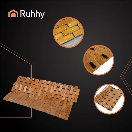 Bambusz fürdőszobai szőnyeg, vízálló, 80x50 cm méretű