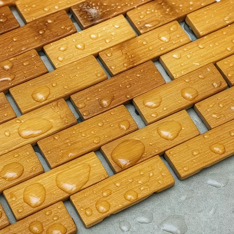 Bambusz fürdőszobai szőnyeg, vízálló, 80x50 cm méretű