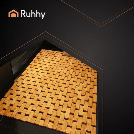 Bambusz fürdőszobai szőnyeg, vízálló, 80x50 cm méretű