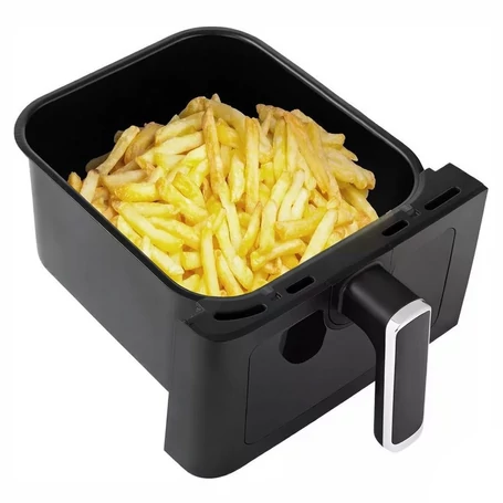 XXL Dupla kamrás forrólevegős sütő, 8,3L digitális air fryer, 2700W, átlátszó ablak, 8 program