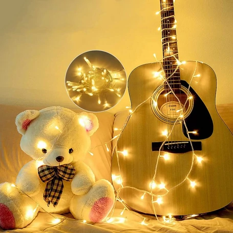 LED karácsonyi fényfüzér, 2 m, 20 LED, elemes, beltéri használatra