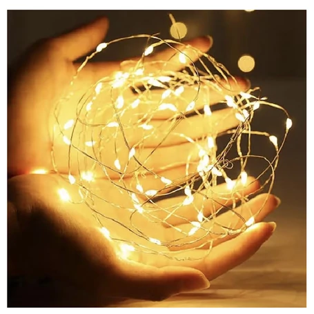 LED karácsonyi fényfüzér, 6 m, 60 LED, elemes, beltéri és kültéri használatra