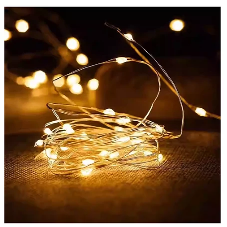 LED karácsonyi fényfüzér, 6 m, 60 LED, elemes, beltéri és kültéri használatra