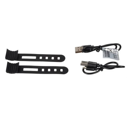 Akkumulátoros LED biciklilámpa, első és hátsó kerékpárlámpák, USB töltés, 3/6 világítási mód, IPX4 vízálló, fekete