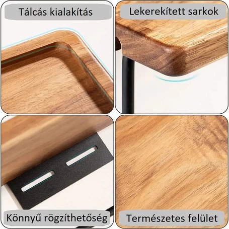 Elite Home® függőleges WC papír tartó telefontartóval, világos bükk és matt fekete acél