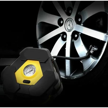 Hordozható, szivargyújtós autógumi pumpa LED lámpával, kompresszor, 12V