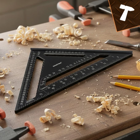 ​Alumínium ács szögmérő, ács vonalzó, ácsderékszög, 12