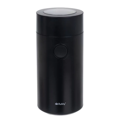 ​Elektromos kávédaráló, 150W teljesítménnyel, 50 g kapacitással, két pengés késsel és átlátszó tetővel, fekete